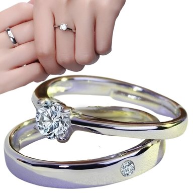 ANILLO PARA PAREJA ENCHAPADO EN PLATA 925- REGALO ENAMORADOS ,NOVIOS DISEÑO UNICO