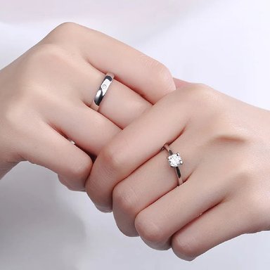 ANILLO PARA PAREJA ENCHAPADO EN PLATA 925- REGALO ENAMORADOS ,NOVIOS DISEÑO UNICO - 2