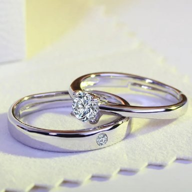 ANILLO PARA PAREJA ENCHAPADO EN PLATA 925- REGALO ENAMORADOS ,NOVIOS DISEÑO UNICO - 4