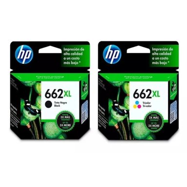 KIT TINTA HP 662XL NEGRO Y TRICOLOR