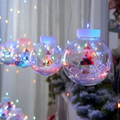 CORTINA DE LUCES DE NAVIDAD LED GUIRNALDA ESFERAS MULTICOLOR - 2