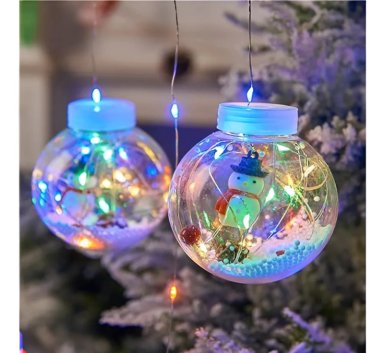 CORTINA DE LUCES DE NAVIDAD LED GUIRNALDA ESFERAS MULTICOLOR - 3