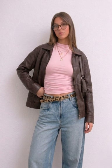 CASACA BOMBER JACKET MARRON DE MUJER - 1