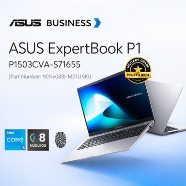 LAPTOP ASUS EXPERBOOK P1503CVA-S71655, PANTALLA 15.6' FHD INTEL CORE I5-13TH, RAM 16GB DDR5 (EXP.32GB) SSD 512GB - 2