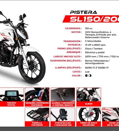 MOTO SONLINK SL150 - F5, 150CC, 5 VELOCIDADES, LUCES LED, 13HP - 6
