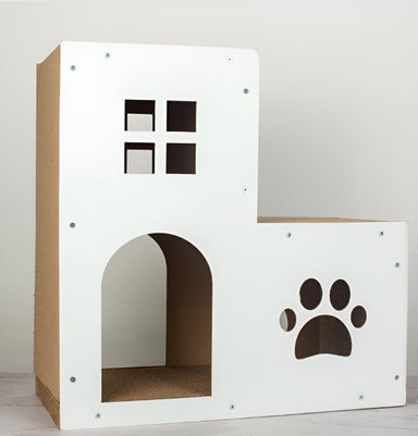 PACK RASCADOR POLARITA 2 PISOS BLANCO + HIERBA NATURAL PARA GATOS - 3
