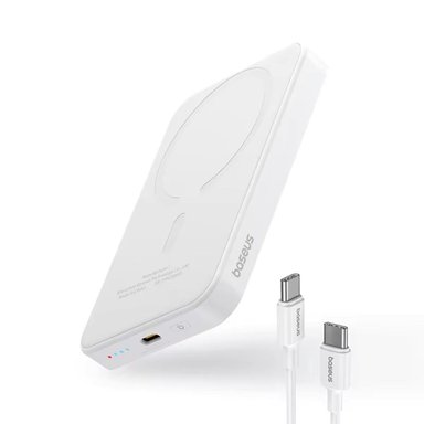CARGADOR INALAMBRICO MAGNETICO MINI BASEUS POWERBANK 10000 MAH 20 W CARGA RAPIDA CABLE TIPO C - 1