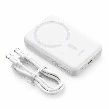 CARGADOR INALAMBRICO MAGNETICO MINI BASEUS POWERBANK 10000 MAH 20 W CARGA RAPIDA CABLE TIPO C - 2