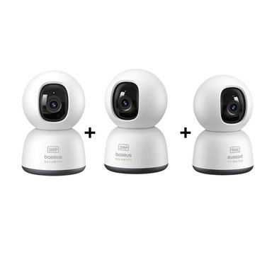 PACK 3 CÁMARAS DE SEGURIDAD BASEUS P1 LITE INTERIOR 2K 360° VISIÓN NOCTURNA - 1