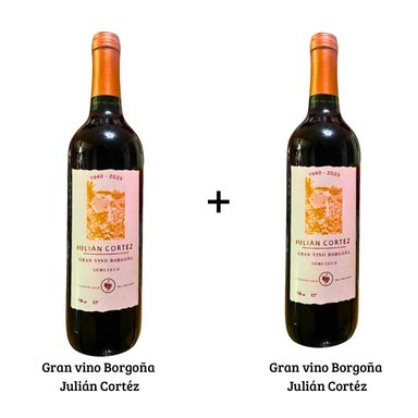 PACK 2 BOTELLAS VINO TINTO JULIÁN CORTEZ 750ML SEMI SECO - EDICIÓN PREMIUM LUNAHUANÁ