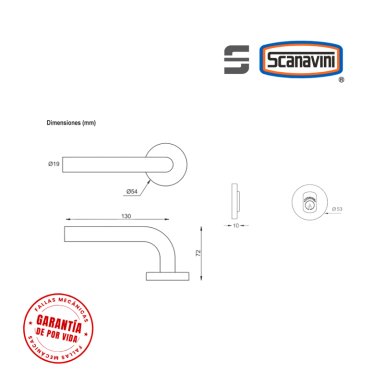 CERRADURA DE EMBUTIR PRINCIPAL 960L ACE INOX MANILLA IZQUIERDA - 3