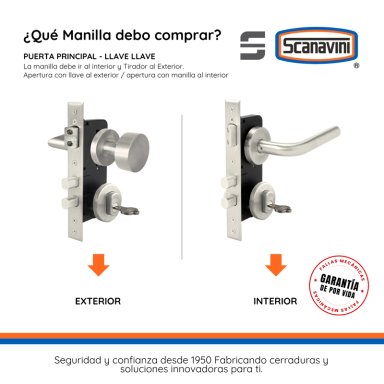 CERRADURA DE EMBUTIR PRINCIPAL 960L ACE INOX MANILLA IZQUIERDA - 4