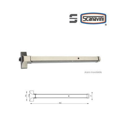 BARRA ANTIPÁNICO DT-F1200RA-S ACERO INOX RETARDANTE AL FUEGO
