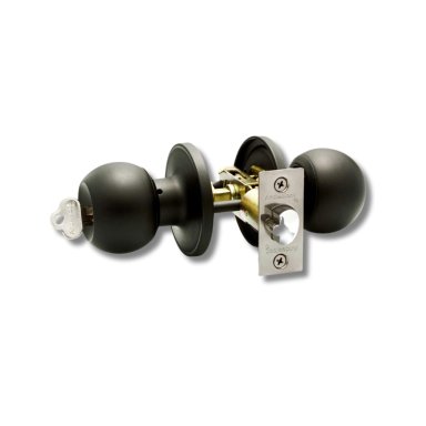 CERRADURA DE POMO NEGRO INGRESO CON LLAVE - PASO LIBRE