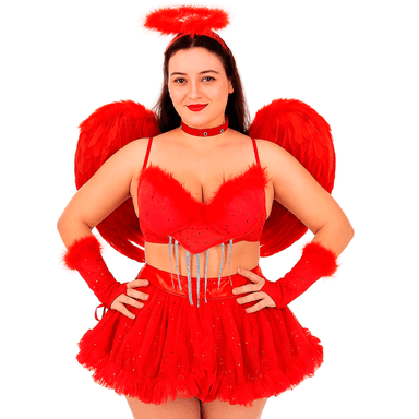 DISFRAZ MUJER ANGÉL ROJO TALLA STANDAR
