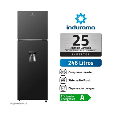 REFRIGERADORA INDURAMA 246L TOP MOUNT RI-389DNI NEGRO
