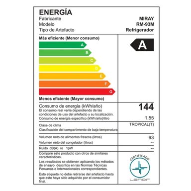 FRIGOBAR-REFRIGERADORA 93L MIRAY RM-93M NEGRO - 6