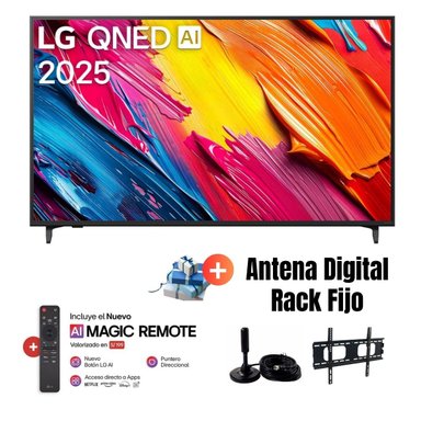 TELEVISOR 55'' UHD 4K QNED WEBOS 55QNED70ASA 2025 + ANT DIGITAL + RACK FIJO