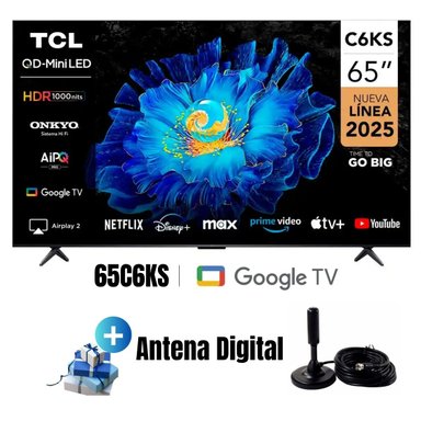 TELEVISOR TCL 65'' QD-MINILED UHD 4K 65C6KS GOOGLE TV 2025 + ANT - 1