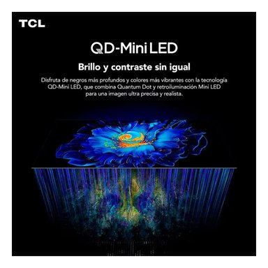 TELEVISOR TCL 55'' QD-MINILED UHD 4K GOOGLE TV 55C6KS 2025 + ANT + RACK FIJO - 3