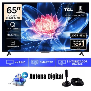 TELEVISOR 65'' TCL QLED 4K UHD GOOGLE TV 65T6C 2025 + ANT - 1