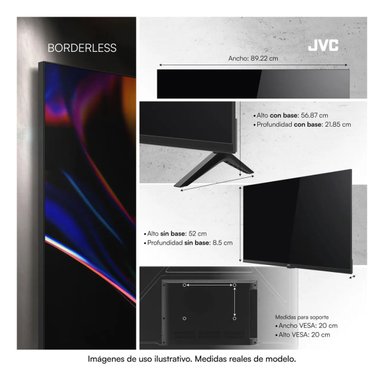TELEVISOR SMART TV JVC 40'' QLED FHD GOOGLE TV LT-40KB758 2025 + ANT + RACK FIJO - 7