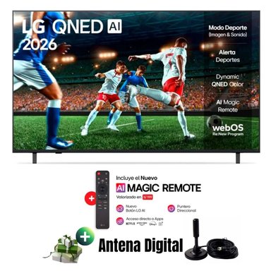 TELEVISOR SMART TV 55'' LG QNED UHD 4K 55QNED73ASA 2026 + ANTENA DIGITAL - 1