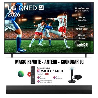 TELEVISOR SMART TV 55'' LG QNED UHD 4K 55QNED73ASA 2026 + ANT + MAGIC + SOUNDBAR LG - 1