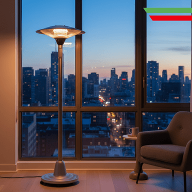 ESTUFA ELÉCTRICA TIPO LÁMPARA ALFANO  ACERO INOXIDABLE