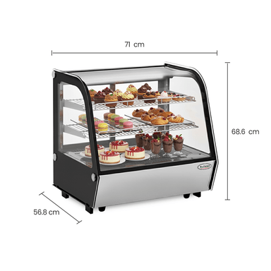 Vitrina Exhibidora de Mesa ALFANO 140 Litros hasta 12°C 2 Divisiones CTD-140 - 4