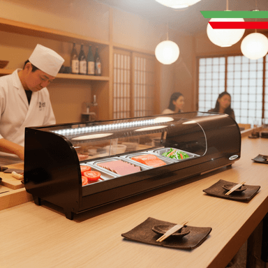 VITRINA REFRIGERADA PARA SUSHI ALFANO STD-50 50 LITROS CON CONTROL DIGITAL E ILUMINACIÓN LED