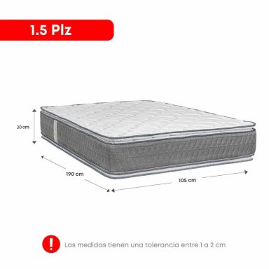 COLCHON IGNEO PILLOW 1.5 PLZ + 01 ALMOHADA VISCOELASTICA + PROTECTOR - 2