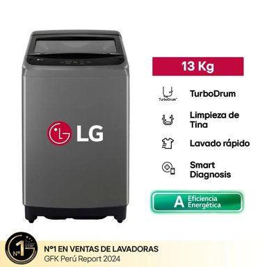 LAVADORA LG WT13BVTB 13KG SMART TURBODRUM NEGRO CLARO - 1