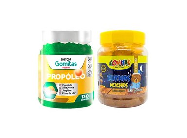 GOMITAS ADULTO PROPOLIO + GOMITAS BUENAS NOCHES PARA NIÑOS