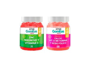 GOMITAS DE ZINC ADULTO + GOMITAS DE CALCIO ADULTO