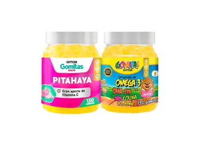 GOMITAS ADULTO PITAHAYA + GOMITAS OMEGA PARA NIÑOS
