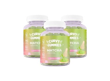 GOMITAS DE MATCHA CURVY GUMMIES 60 UNIDADES 3 POTES