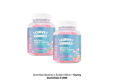 BIOTINA Y ÁCID FÓLICO 60 GMTS CURVY GUMMIES 2UNI