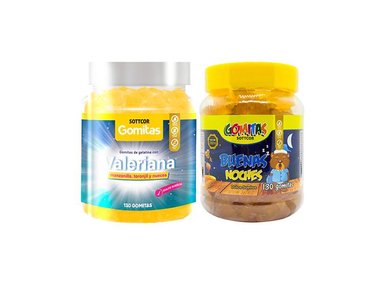 GOMITAS ADULTO VALERIANA + GOMITAS BUENAS NOCHES PARA NIÑOS