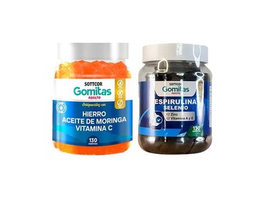 GOMITAS ADULTO HIERRO + GOMITAS CON ESPIRULINA SELELENIO
