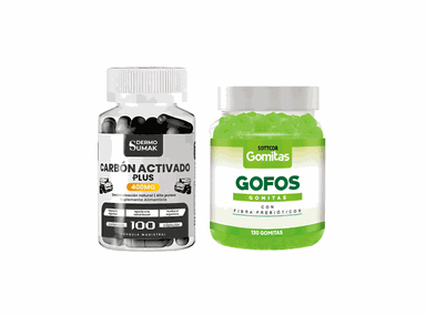 CARBON ACTIVADO PLUS 400MG 100 CAP DERMO SUMAK + GOMITAS DE GOFO
