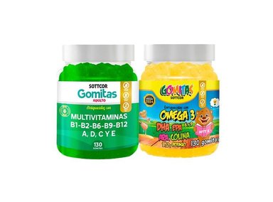 GOMITAS ADULTO MULTIVITAMINAS + GOMITAS OMEGA NIÑOS
