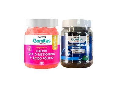 GOMITAS ADULTO CALCIO + GOMITAS CON ESPIRULINA SELENIO