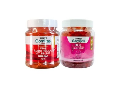 GOMITAS CON DHA ÁCIDO FÓLICO + GOMITAS AGUAJE BBL ADULTOS