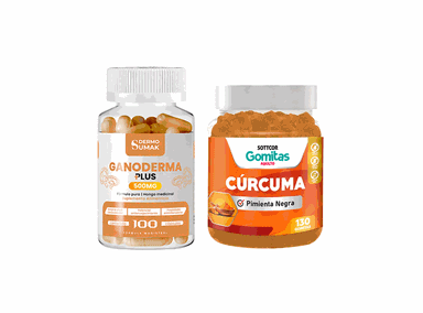 GANODERMA PLUS 500MG 100 CAP DERMO SUMAK + GOMITAS DE CÚRCUMA