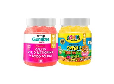 GOMITAS ADULTO CALCIO + GOMITAS OMEGA NIÑOS