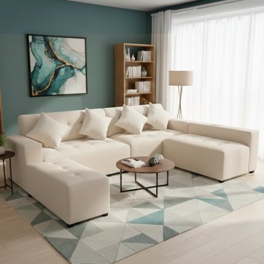 SECCIONAL DERECHO + PUFF VETRA AMBIENTA HOME