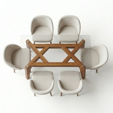 JUEGO DE COMEDOR KODA 6 SILLAS COLOR IVORY DE AMBIENTA HOME - 3