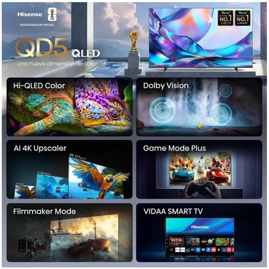 TELEVISOR HISENSE QLED 55” 4K ULTRA HD SMART TV 55QD5SV-NUEVO 2026 - 2
