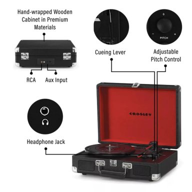 TOCADISCOS VINILO CROSLEY CRUISER PLUS - NEGRO - 3